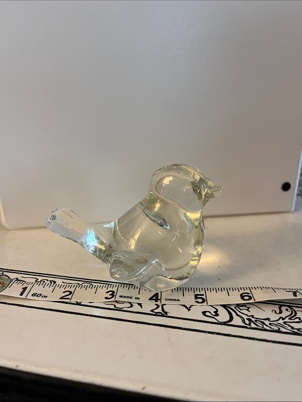 Clear Glass Bird Figurine Decorative Accent - Clear